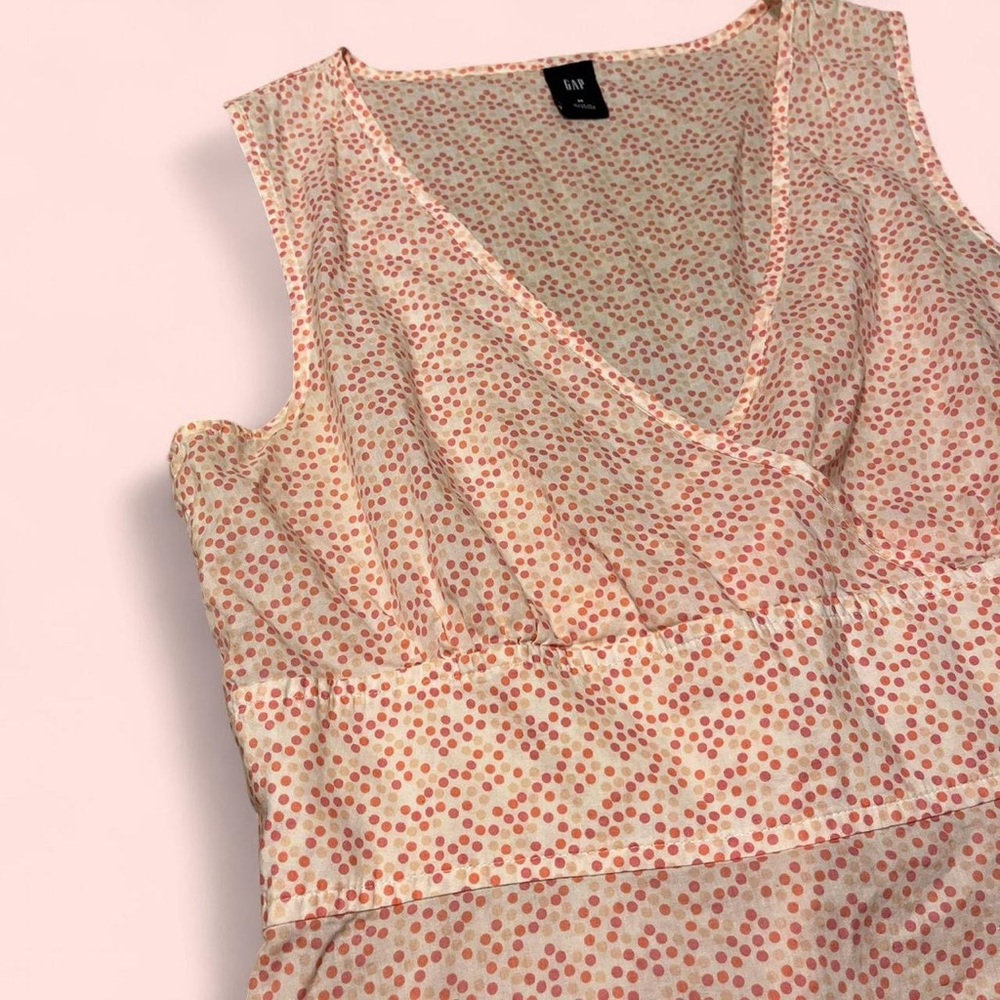 Y2K Gap Polka Dot Cotton Babydoll Top Size Medium Twee Coquette Downtown Girl - Picture 3 of 7